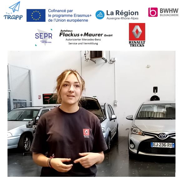 Eva CLAISSE apprentie en Terminale Bac Pro Maintenance de véhicules automobile a réalisé une mobilité professionnelle à Mainz-Kastel en Allemagne où elle a intégré l’entreprise Autohaus Flackus Mercedes.